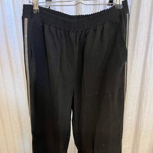 Zara, black, gem racing stripes on side, trousers